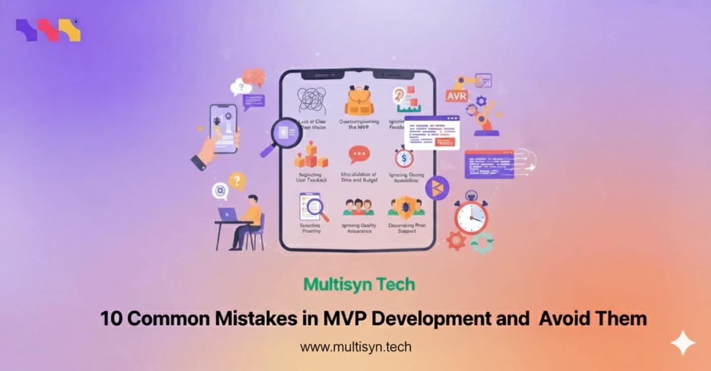 Team working on MVP development strategy to avoid common MVP development mistakes and build a successful startup product launch